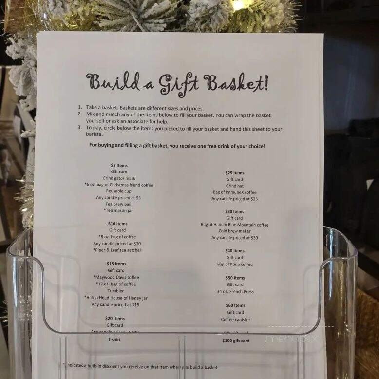 The Grind Roasters - Bluffton, SC menu_pic