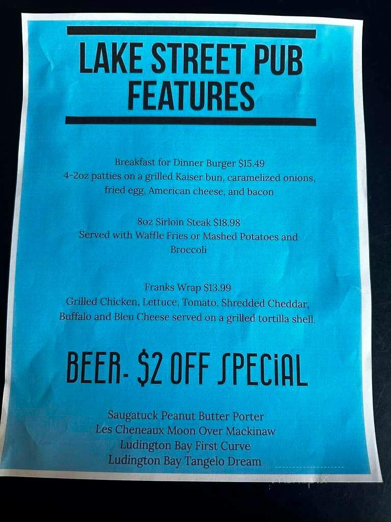 Lake Street Pub - Boyne City, MI menu_pic