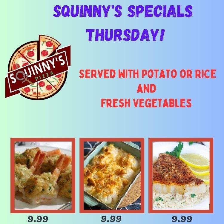 Squinny's Pizza - Plymouth, MA menu_pic