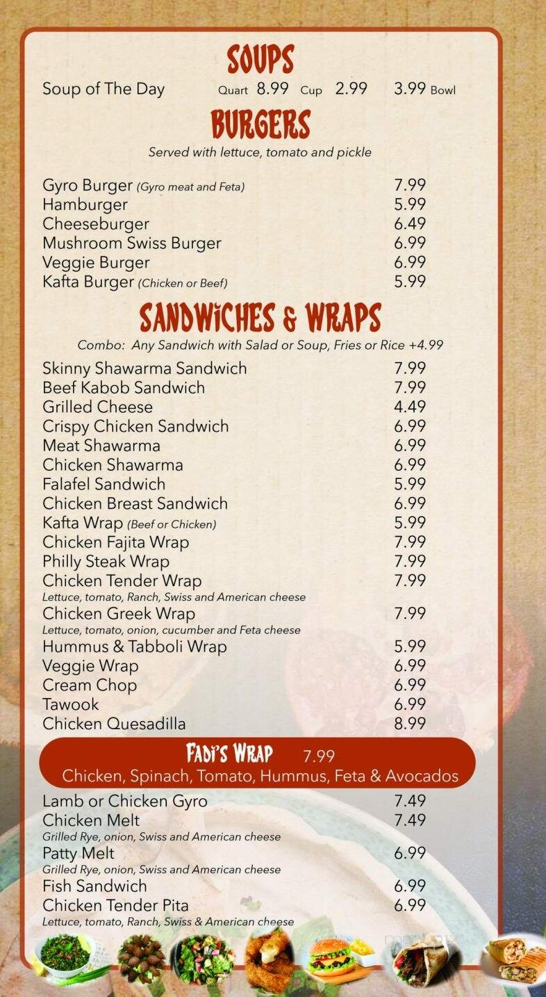 Fadi's Lebanese Grill - Shelby Township, MI menu_pic