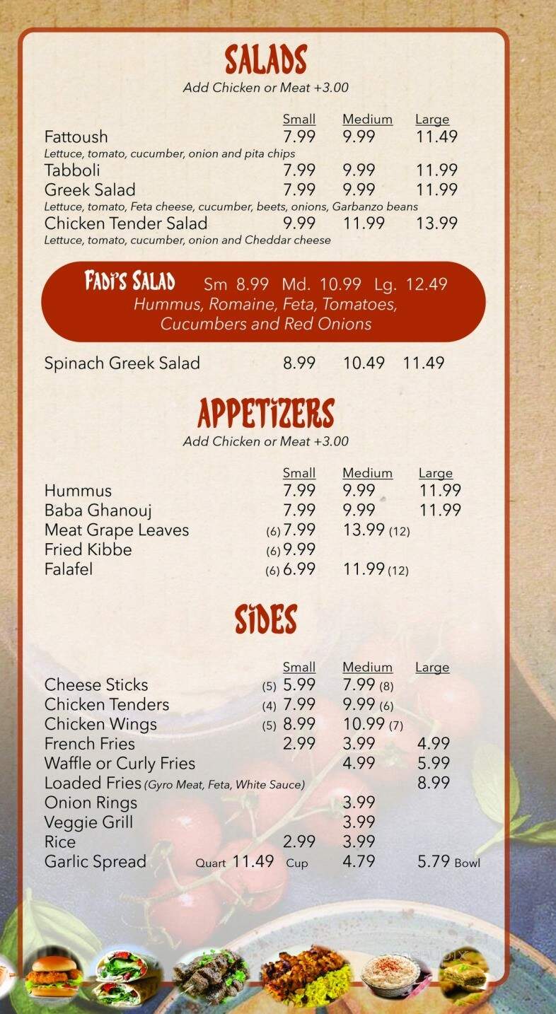 Fadi's Lebanese Grill - Shelby Township, MI menu_pic