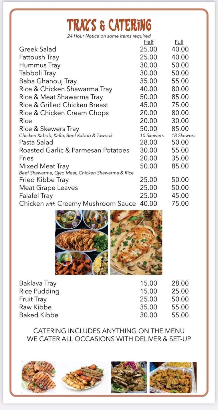 Fadi's Lebanese Grill - Shelby Township, MI menu_pic
