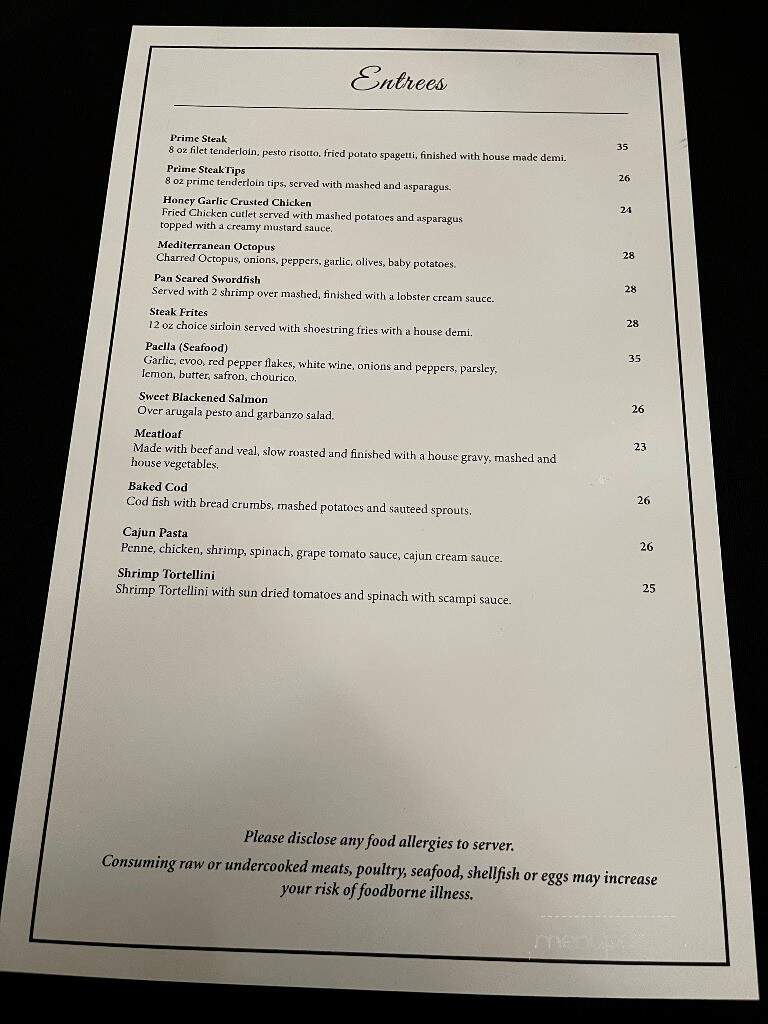 19 Prime Steak and Tapas - Fall River, MA menu_pic