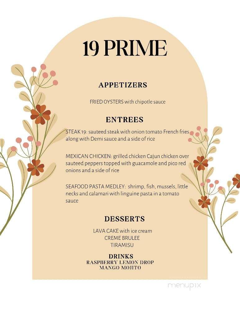 19 Prime Steak and Tapas - Fall River, MA menu_pic