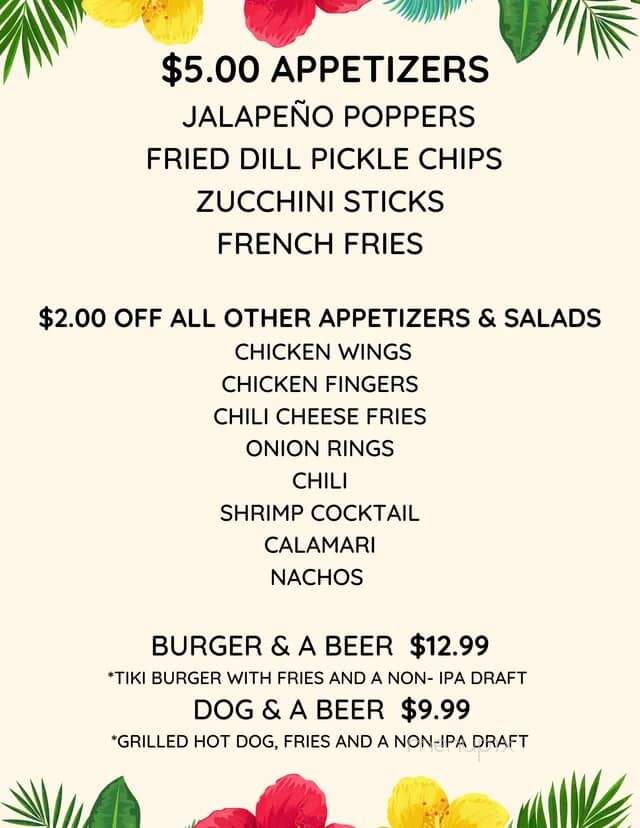 Naples Tiki Bar and Grill - Naples, FL menu_pic
