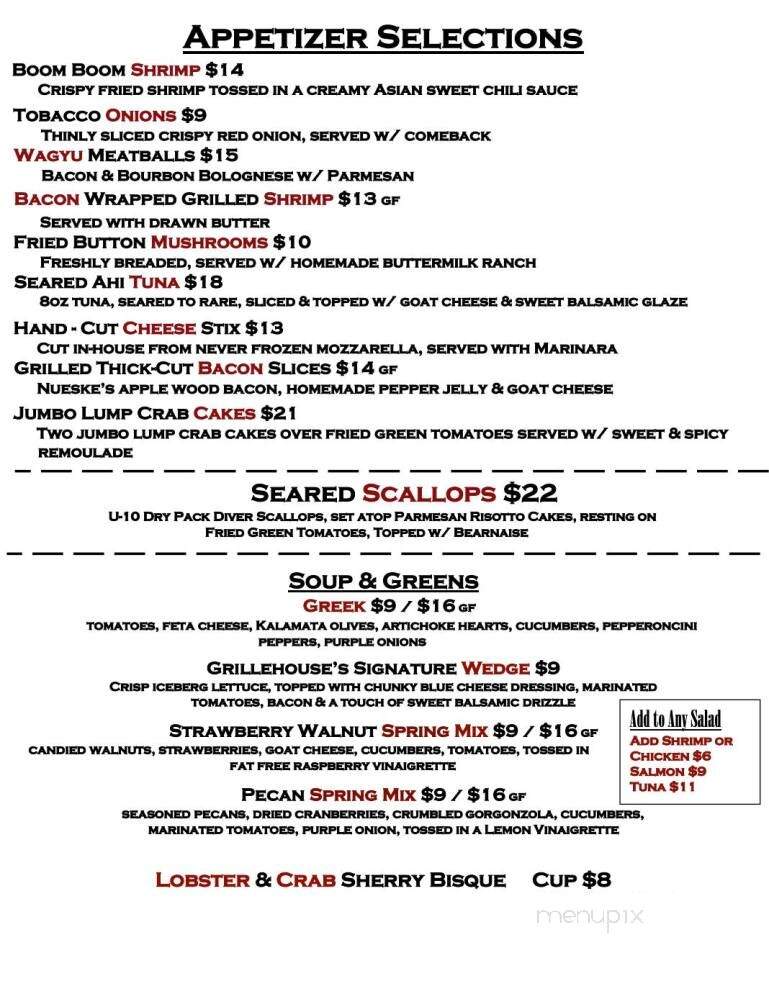 The Grillehouse Steak & Seafood - Navarre, FL menu_pic