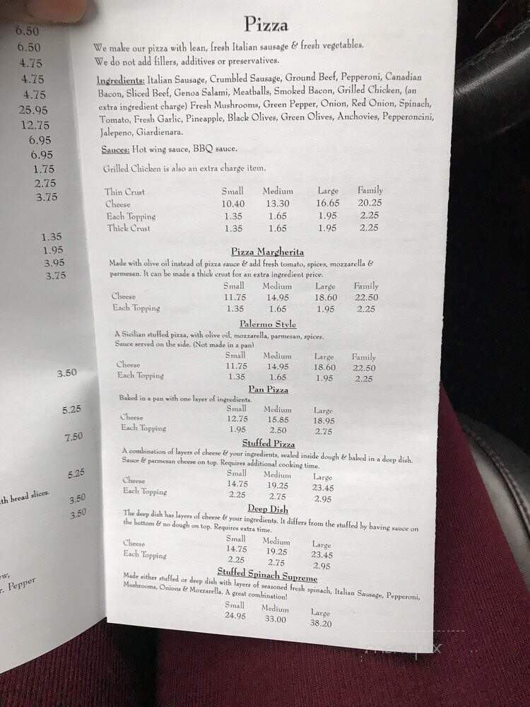 State Line Pizza - Hammond, IN menu_pic