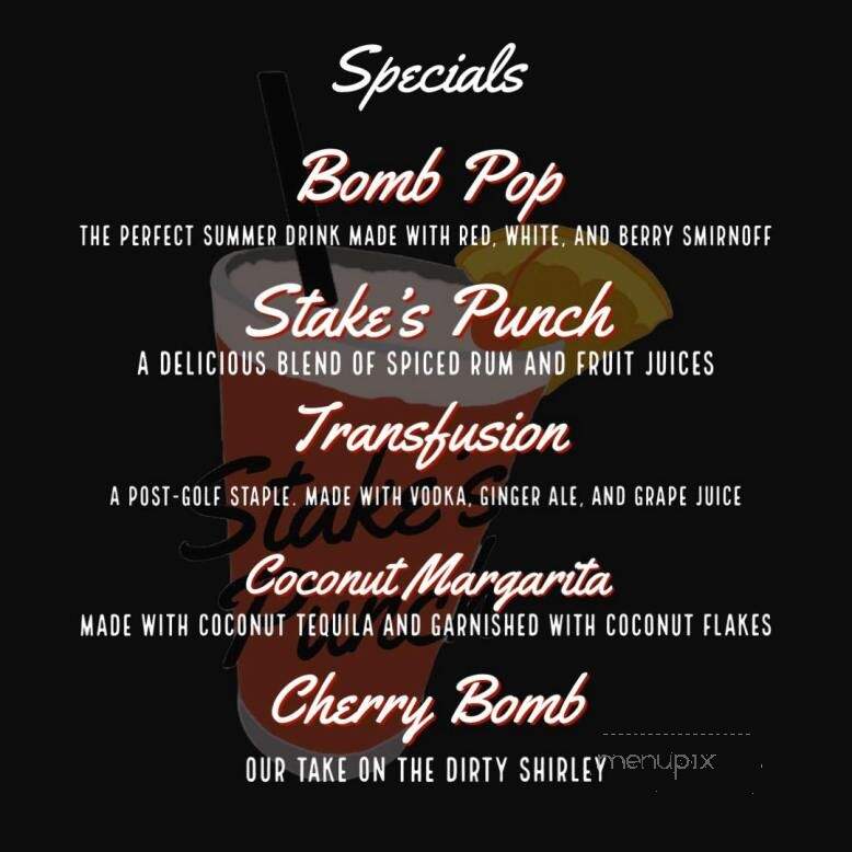 Stake's Sports Pub - Worcester, MA menu_pic