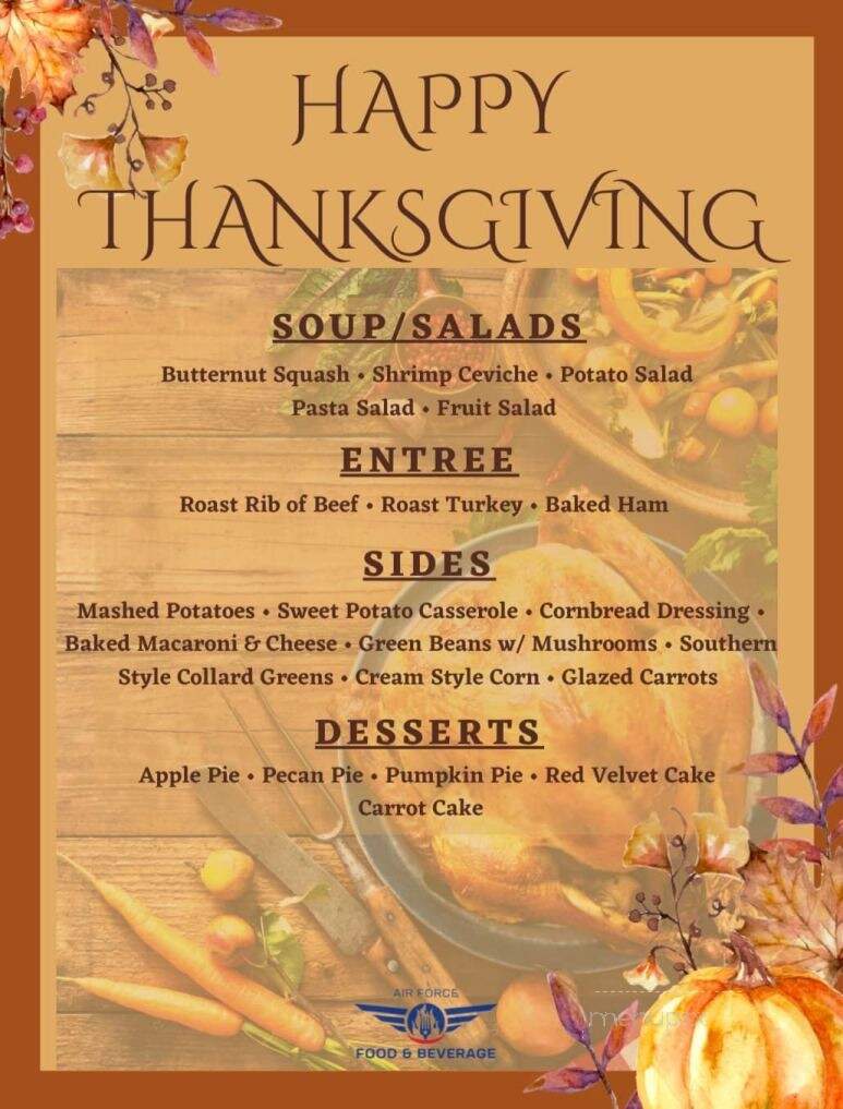 CMSgt Emerson E. Williams Dining Facility - Shaw Air Force Base, SC menu_pic
