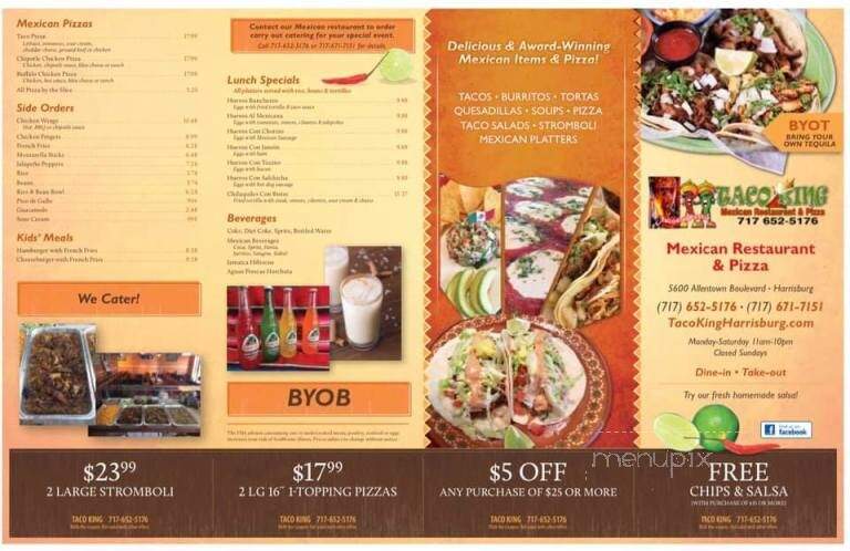 Taco King - Harrisburg, PA menu_pic