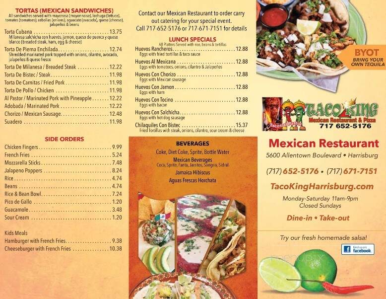 Taco King - Harrisburg, PA menu_pic