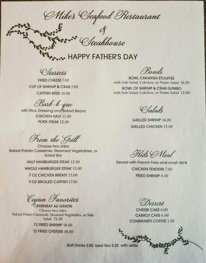 Mike's Seafood and Steakhouse - Jennings, LA menu_pic