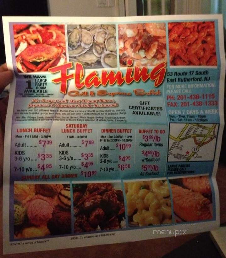 Flaming Grill & Supreme Buffet - East Rutherford, NJ menu_pic