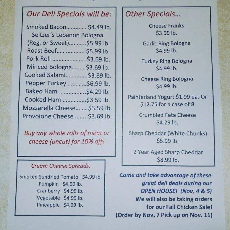 Walnut Cheese Nook - Port Royal, PA menu_pic