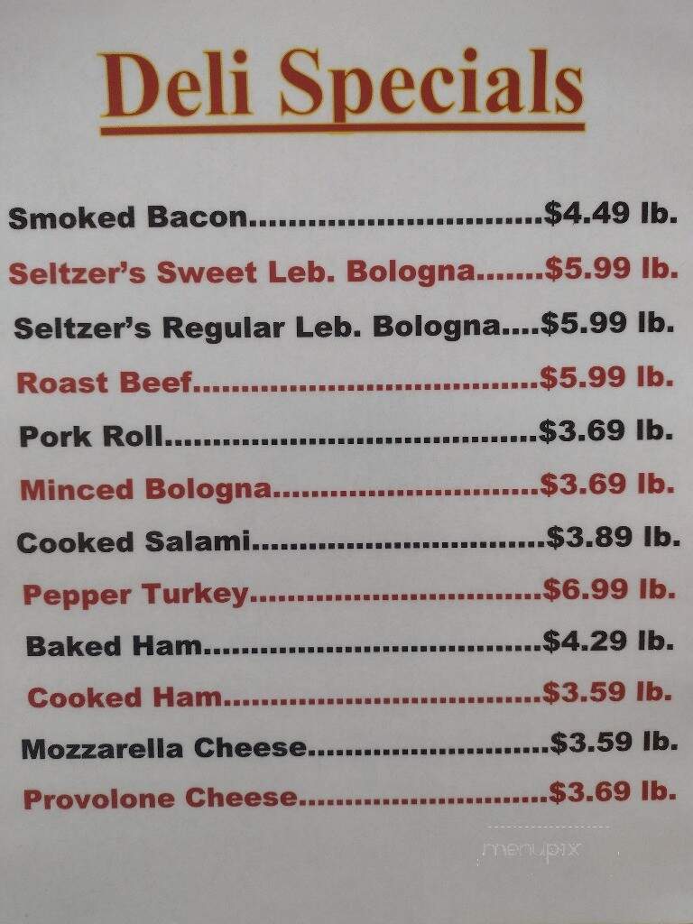 Walnut Cheese Nook - Port Royal, PA menu_pic