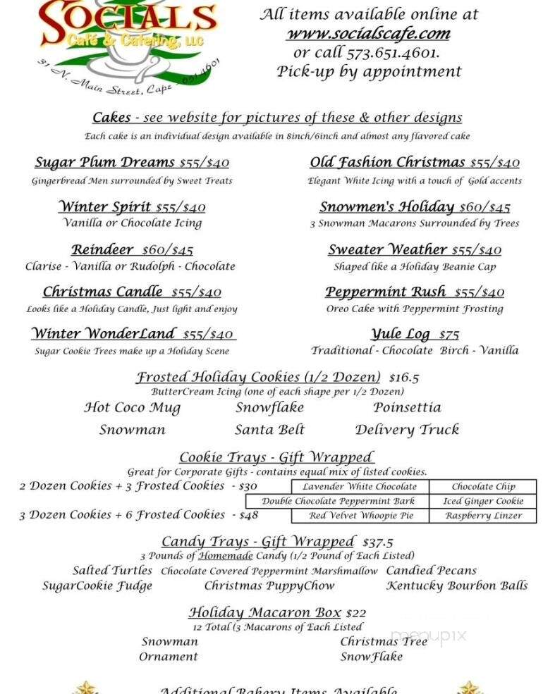 Social's Cafe - Cape Girardeau, MO menu_pic