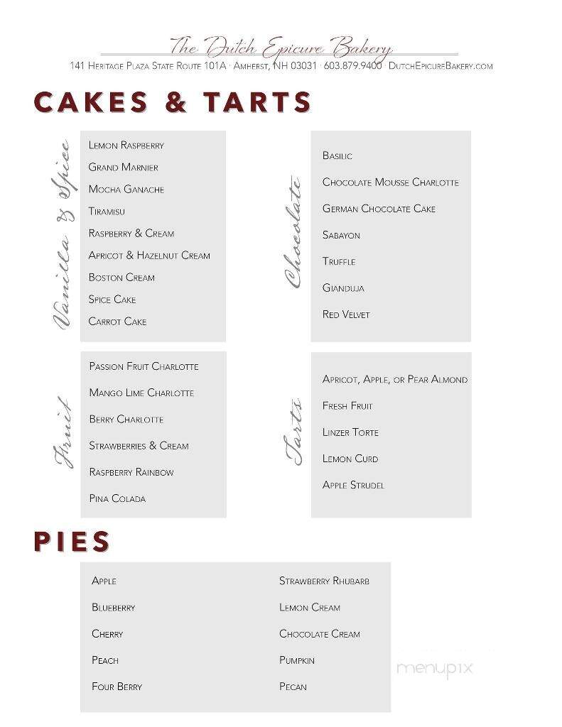 Dutch Epicure - Amherst, NH menu_pic