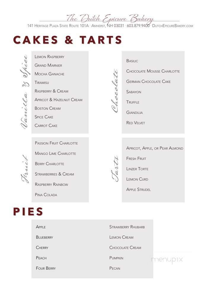 Dutch Epicure - Amherst, NH menu_pic
