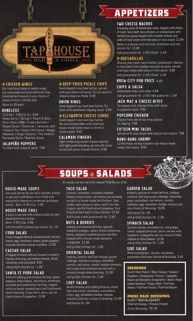 Kelly's Bar - Red Wing, MN menu_pic