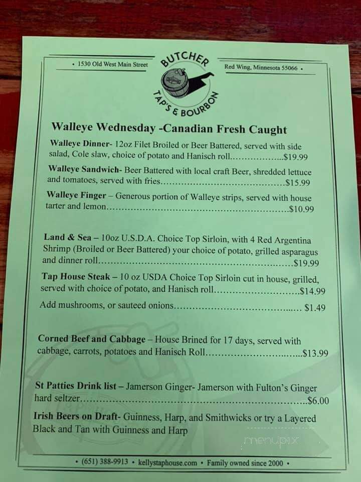 Kelly's Bar - Red Wing, MN menu_pic