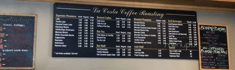 La Costa Coffee Roasting - Carlsbad, CA menu_pic