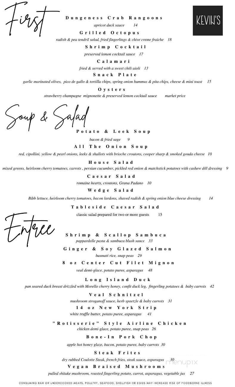 Kevin's - Kingston, PA menu_pic
