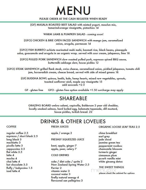 Kerr Street Cafe - Oakville, ON menu_pic