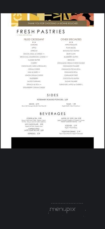La Bonne Bouchee De St Louis - Creve Coeur, MO menu_pic