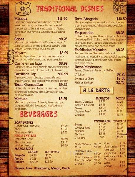 Pancho's Mexican Buffet - Knoxville, TN menu_pic