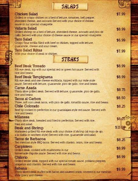 Pancho's Mexican Buffet - Knoxville, TN menu_pic