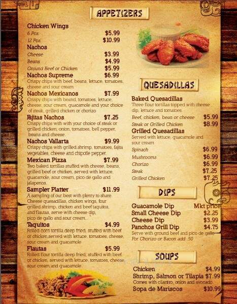 Pancho's Mexican Buffet - Knoxville, TN menu_pic