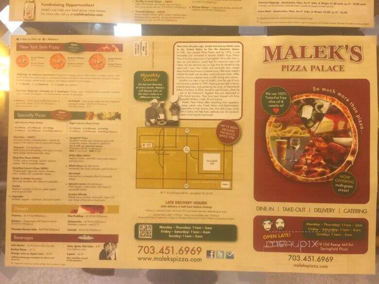 Malek's Pizza Palace - Springfield, VA