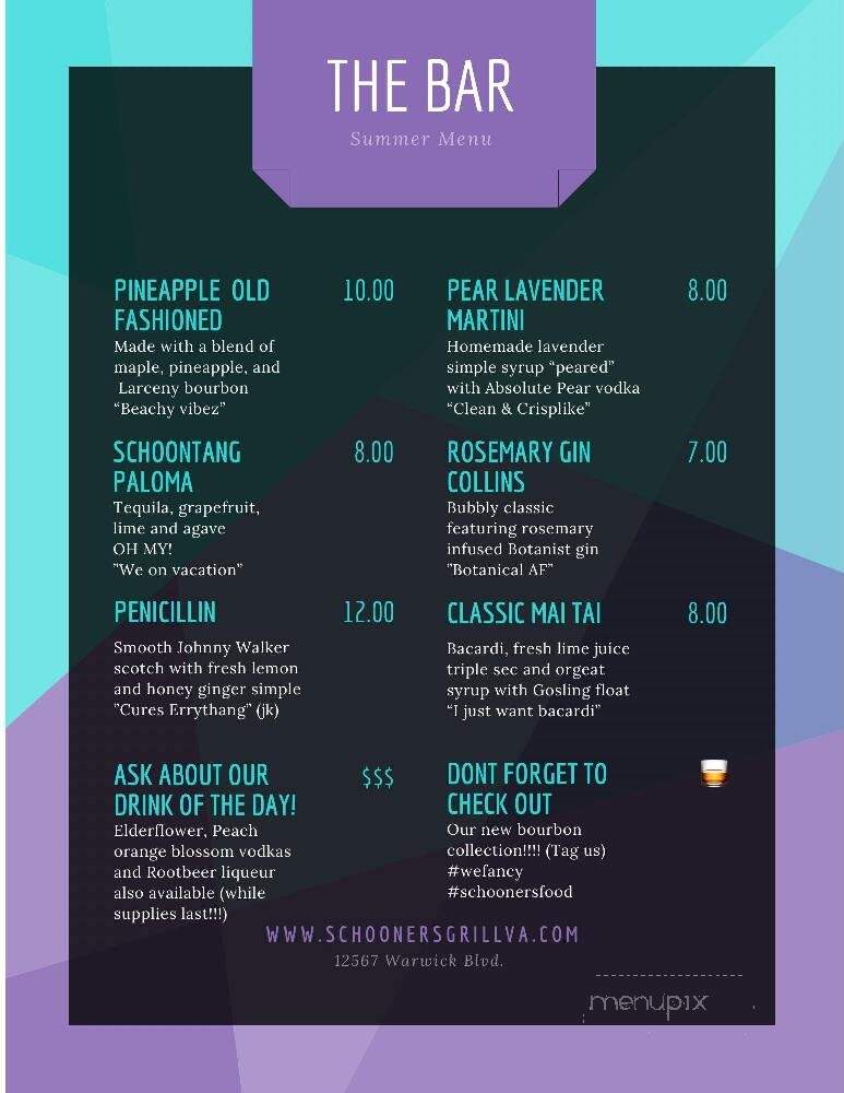 Schooners - Newport News, VA menu_pic