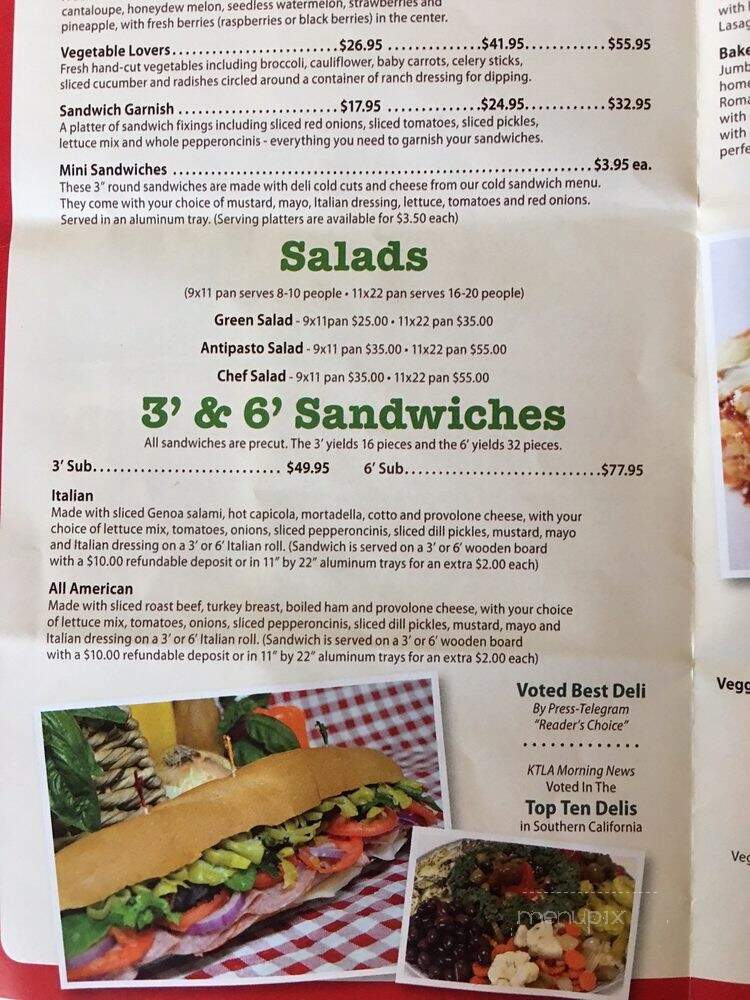 Foggia Italian Market & Deli - Lakewood, CA menu_pic