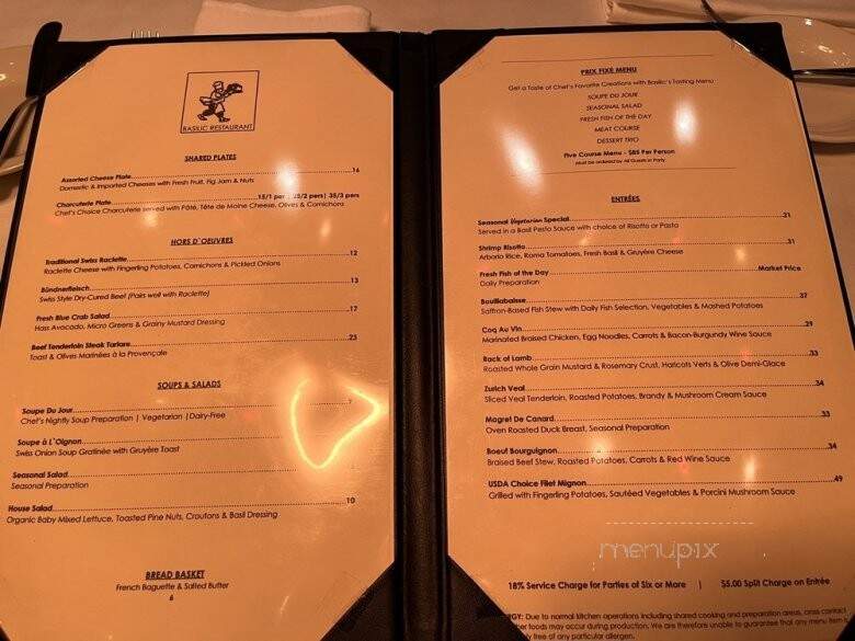 Basilic Restaurant - Newport Beach, CA menu_pic