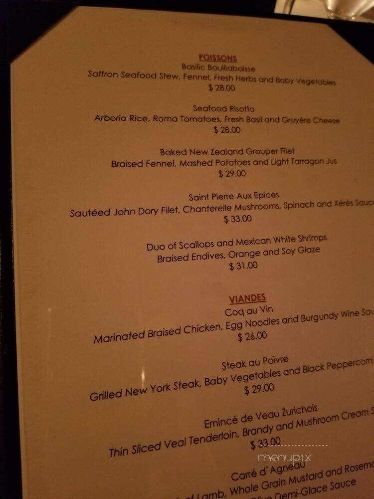 Basilic Restaurant - Newport Beach, CA menu_pic