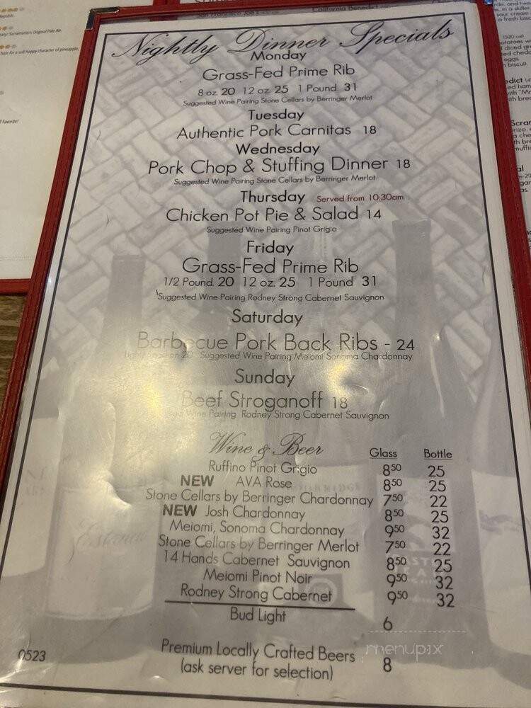 Brookfield's Restaurant - Rancho Cordova, CA menu_pic