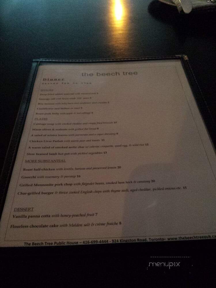 The Beech Tree - Toronto, ON menu_pic