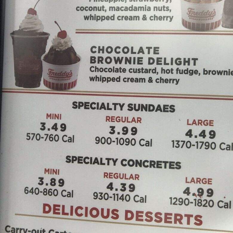 Freddy's Frozen Custard & Steakburgers - Shiloh, IL menu_pic