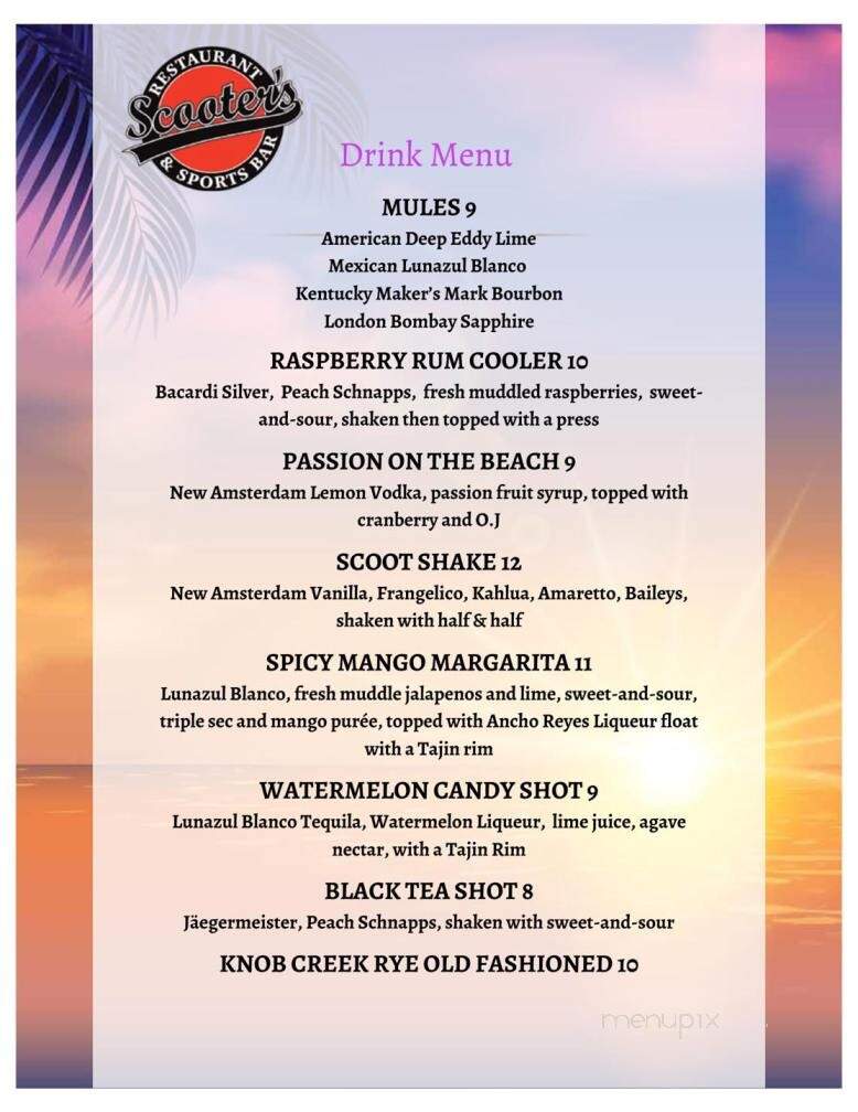 Scooter's Sports Bar - Sandy, OR menu_pic