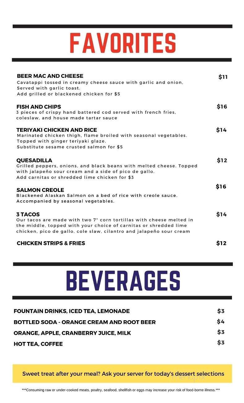 Scooter's Sports Bar - Sandy, OR menu_pic