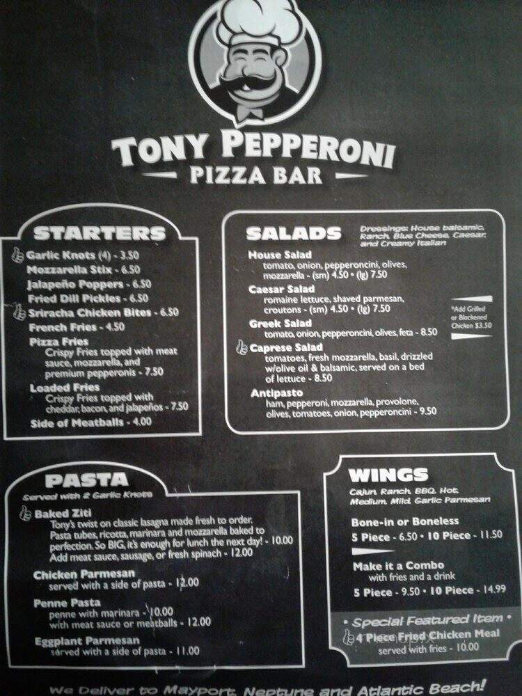 Tony Pepperoni - Atlantic Beach, FL menu_pic
