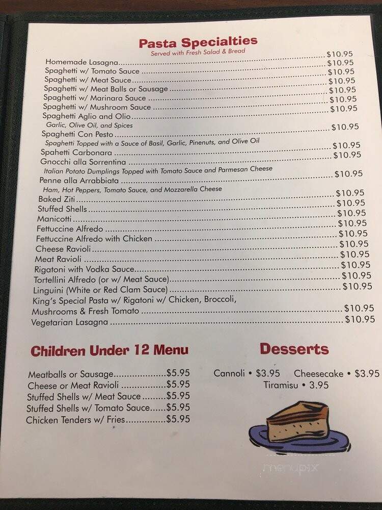 King's Pizza - Elkins, WV menu_pic