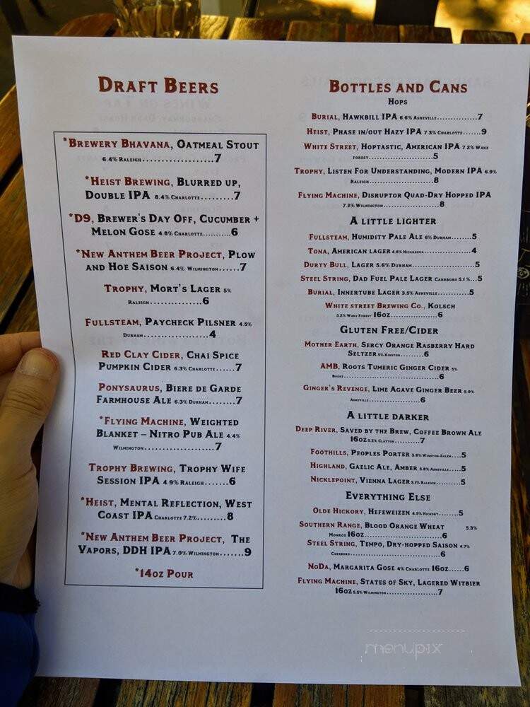 Luna Rotisserie & Tap Room - Carrboro, NC menu_pic