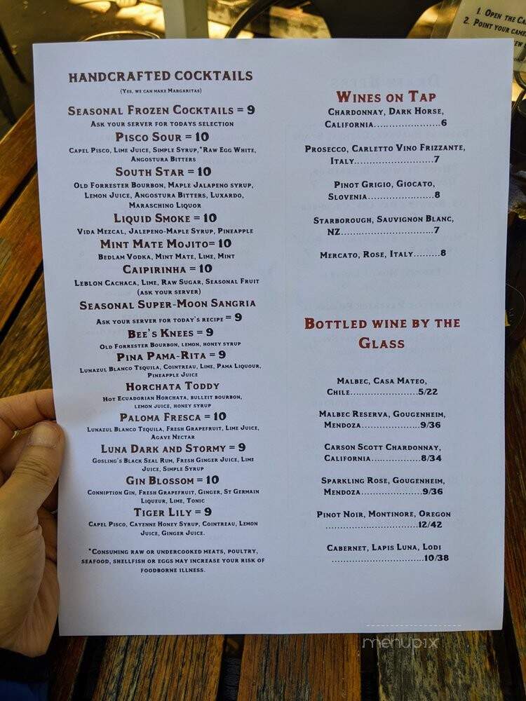 Luna Rotisserie & Tap Room - Carrboro, NC menu_pic