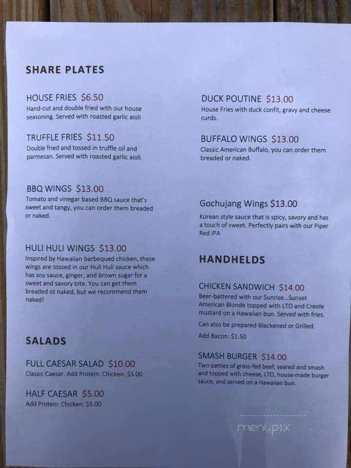 First Love Brewing - Fernandina Beach, FL menu_pic