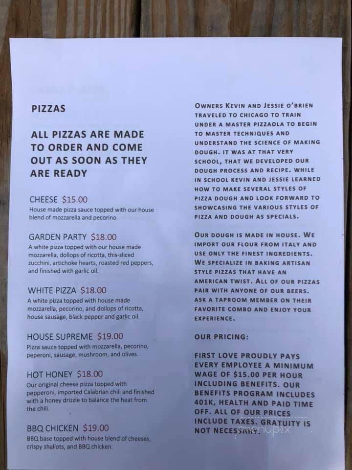 First Love Brewing - Fernandina Beach, FL menu_pic