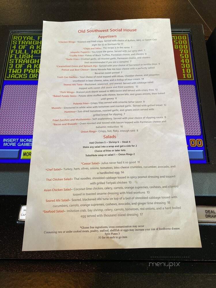 Old Southwest Social House - Reno, NV menu_pic