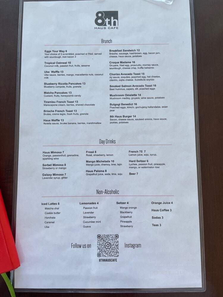 8th Haus Cafe - Anaheim, CA menu_pic