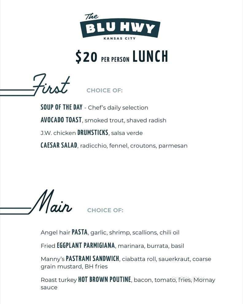 Blu Hwy - Kansas City, MO menu_pic